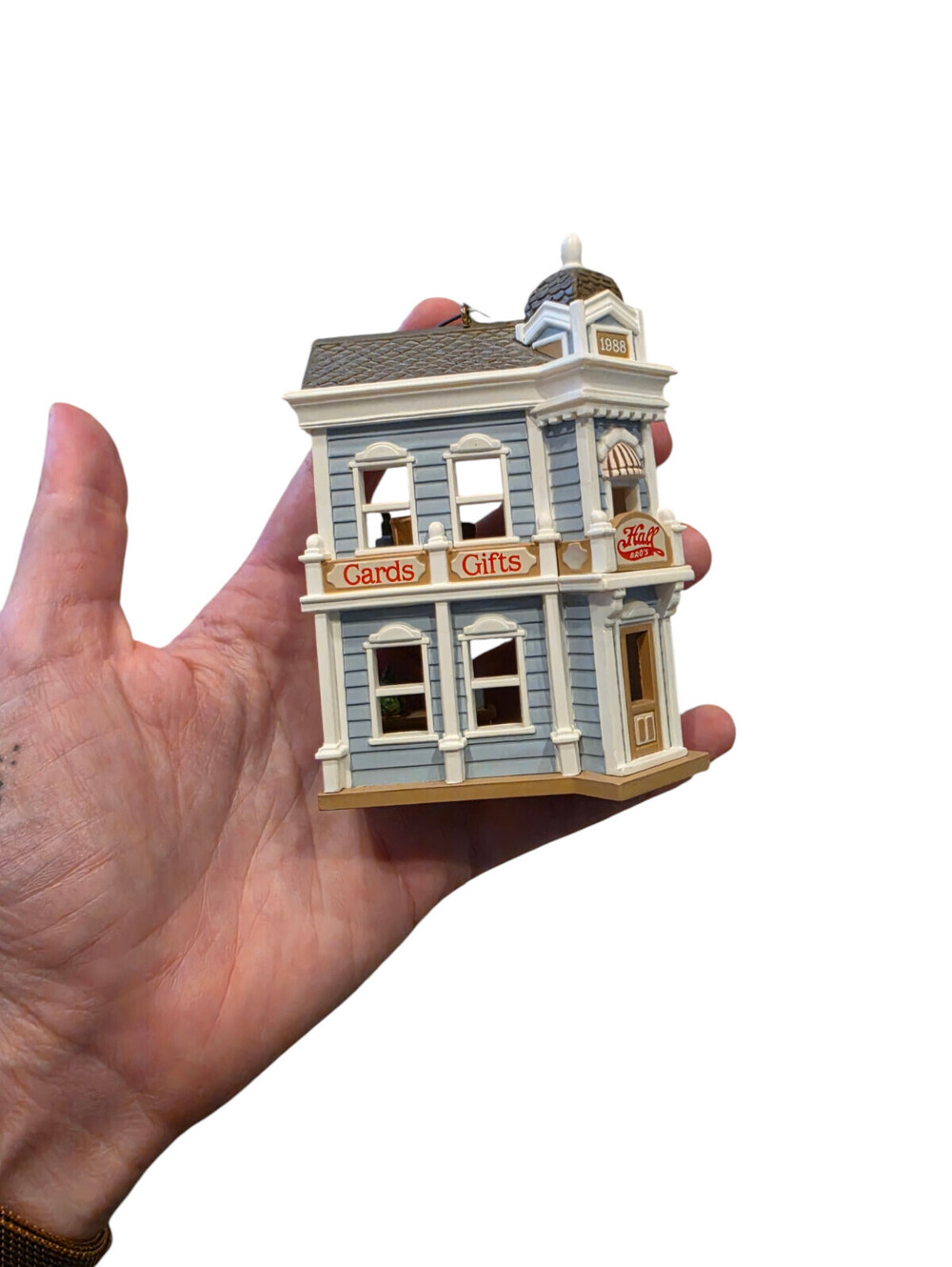 1988 Hallmark Christmas Ornament Hall Bro's Cards Shop Nostalgic Houses & Shops - Picture 5 of 5